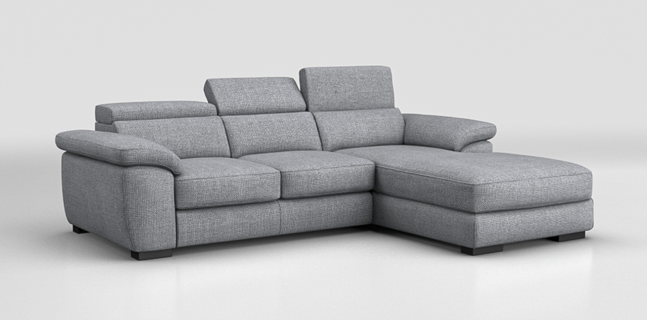 Norbello - small corner sofa with sliding mechanism  right peninsula with compartment